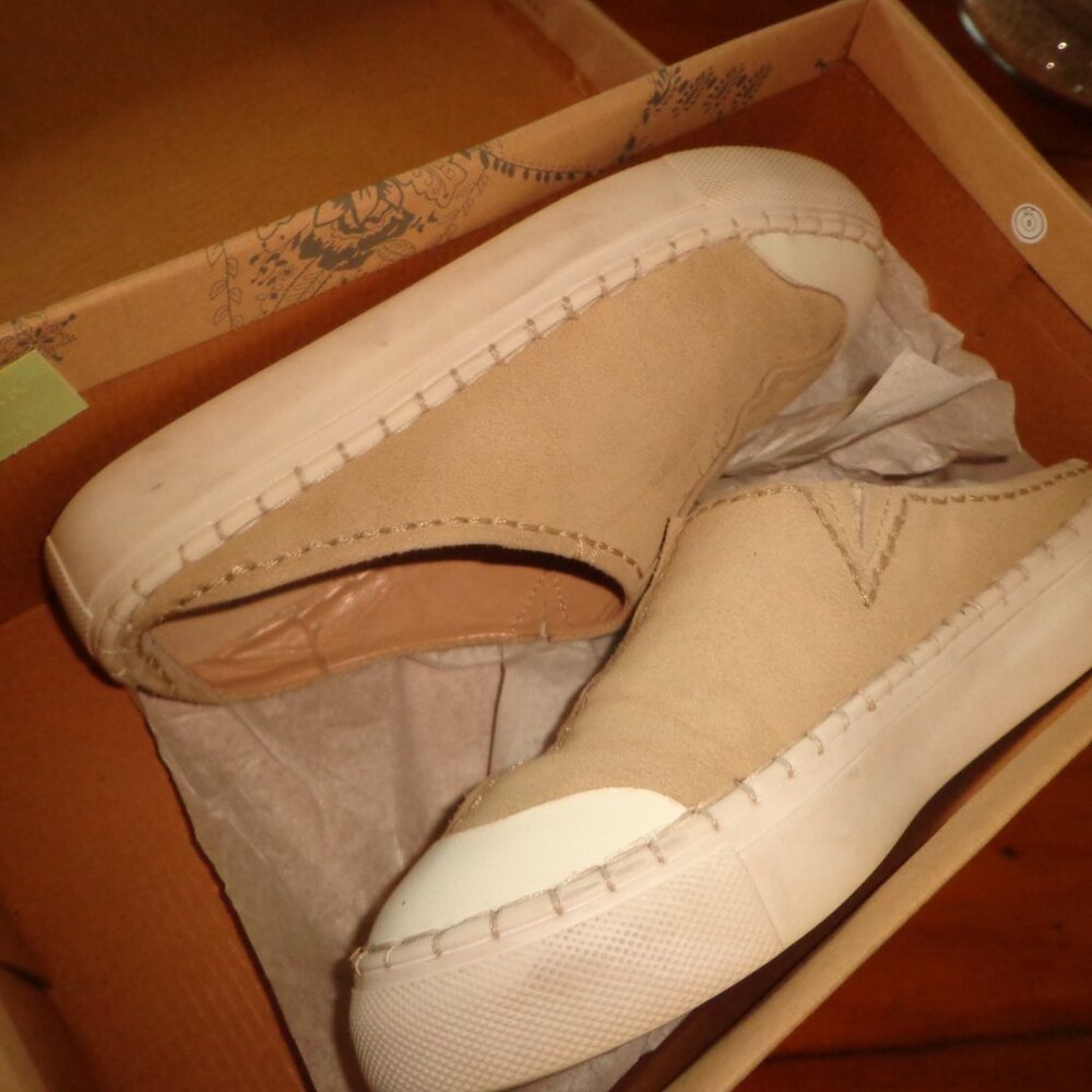 Free People Juno Sport Sneakers - Leather, Slip On Leather Upper Cafe Suede